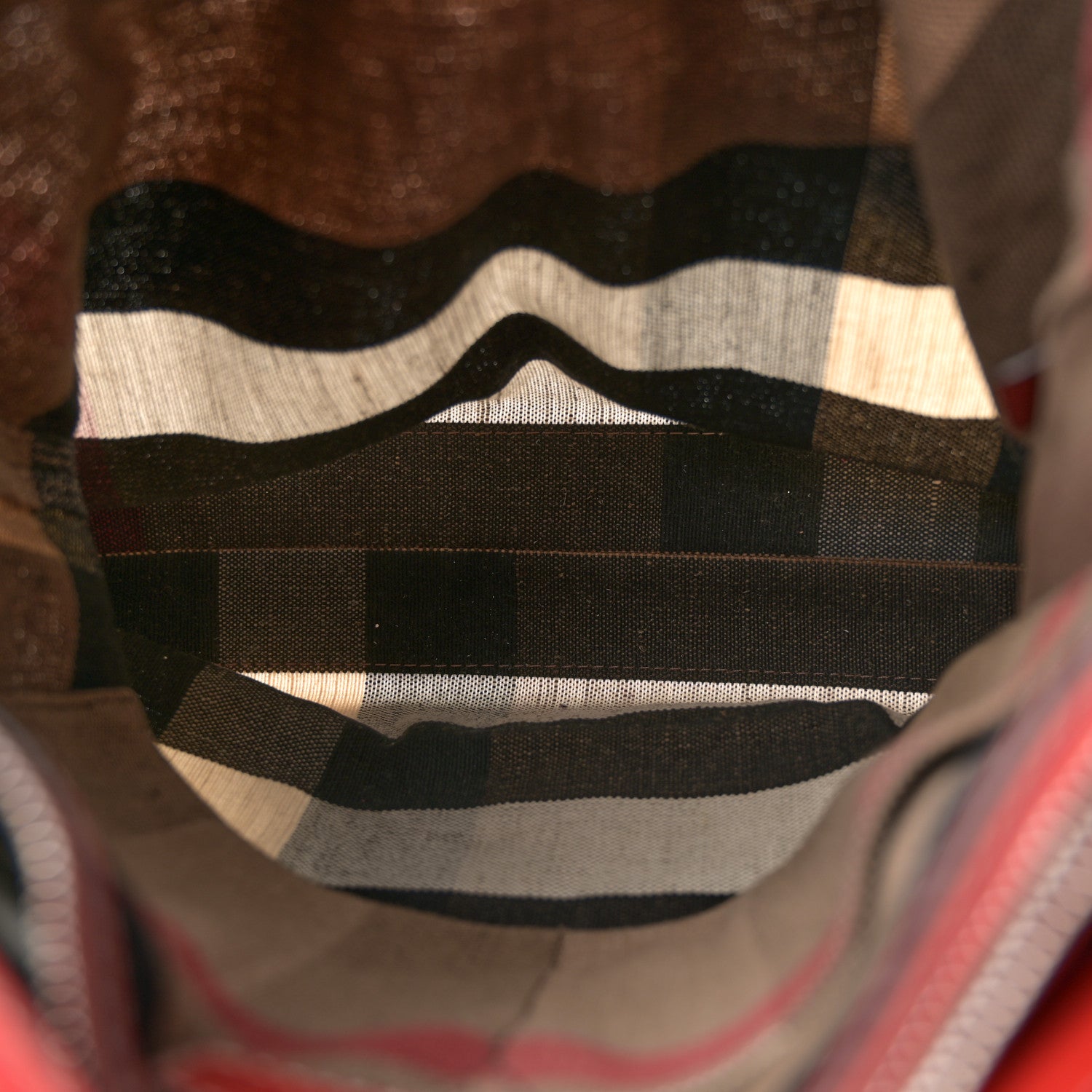 Burberry Canvas Mega Check Medium Tottenham Brit Tote Cadmium Red 5 of 10