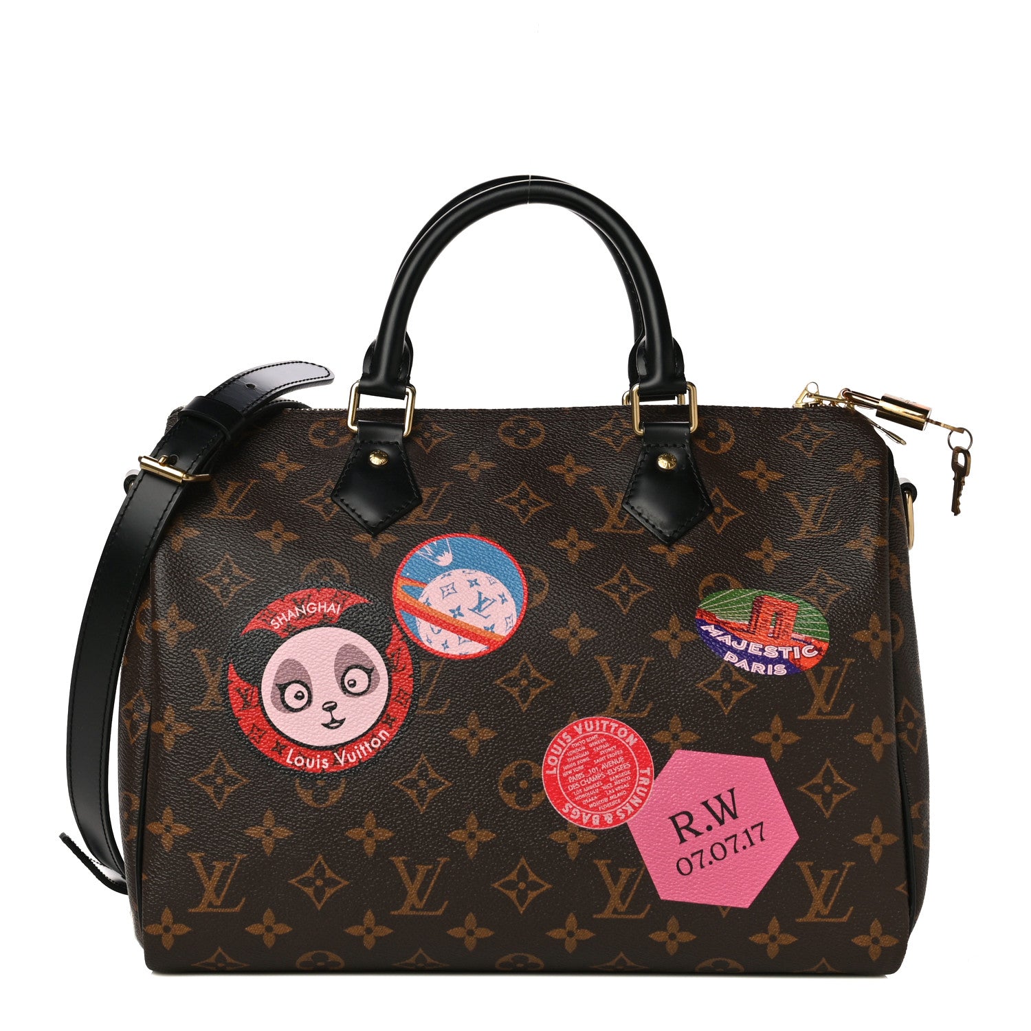 Louis Vuitton Monogram My World Tour Speedy Bandouliere 30 Black 1 of 13