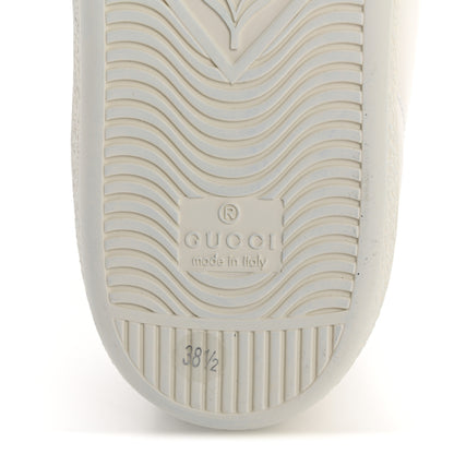 Gucci Calfskin Interlocking G Perforated Womens Ace Sneakers 38.5 White Grey Sky 13 of 20