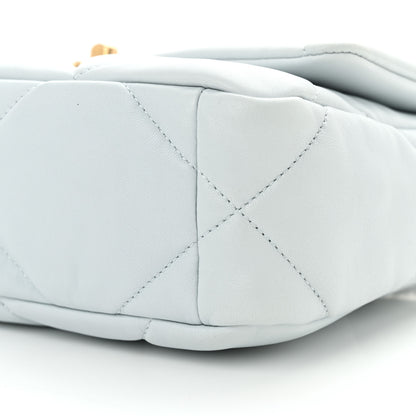 Chanel Lambskin Quilted Medium Chanel 19 Flap Light Blue 10 of 12