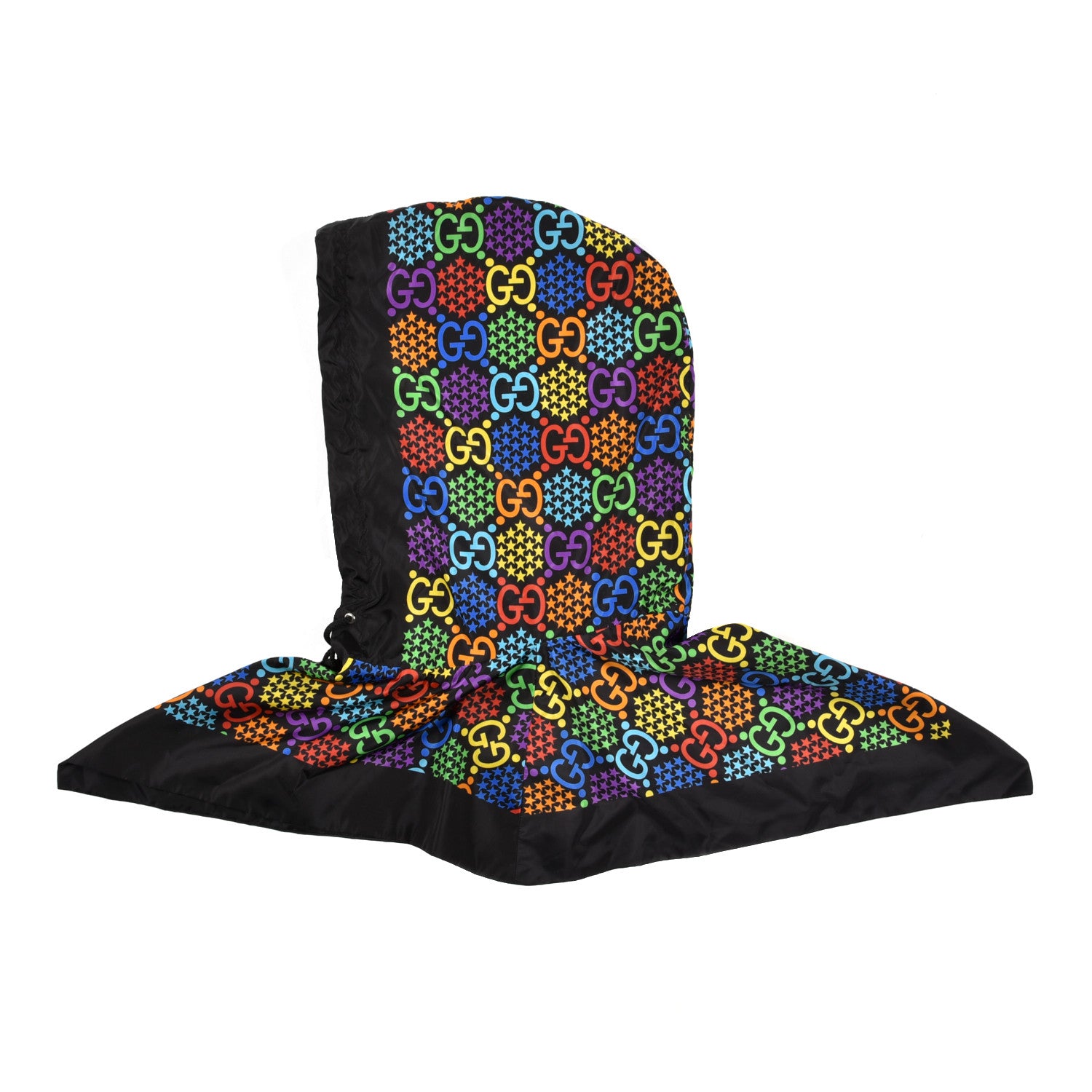 Gucci Silk Nylon Monogram Psychedelic Rain Hood Black 5 of 8
