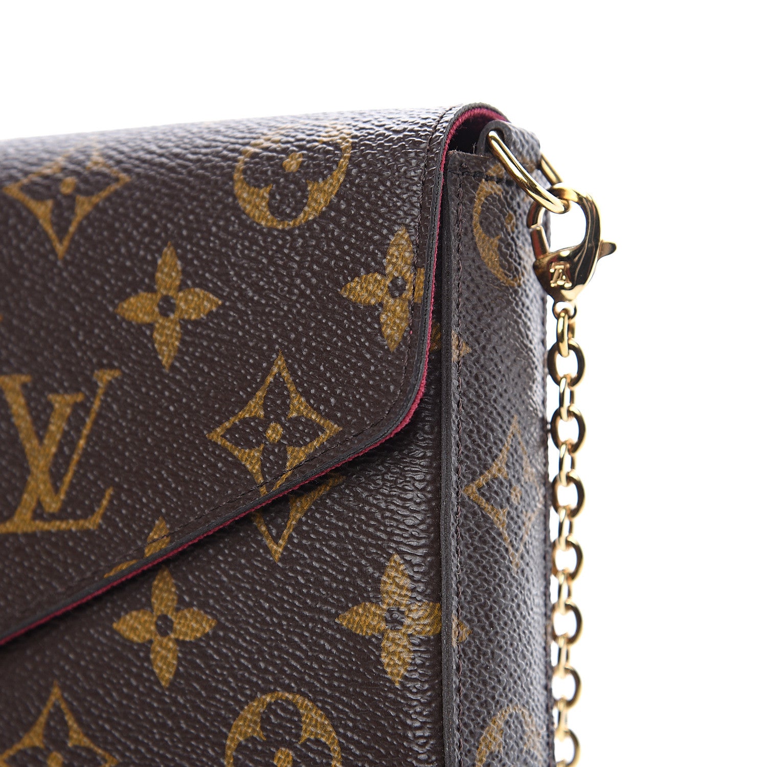 Louis Vuitton Monogram Pochette Felicie Chain Wallet Fuchsia 12 of 13