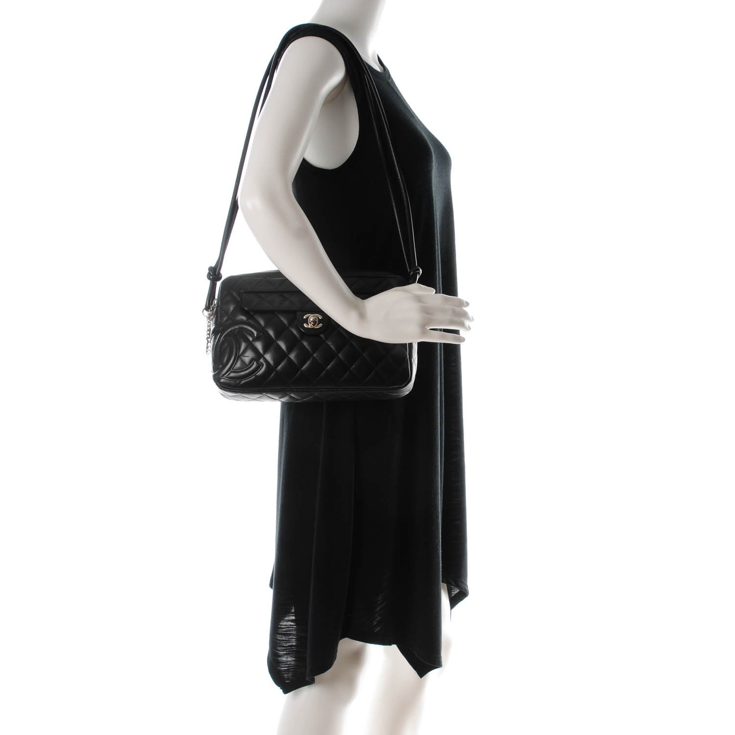 Chanel Calfskin Quilted Cambon Camera Case Black 2 of 7