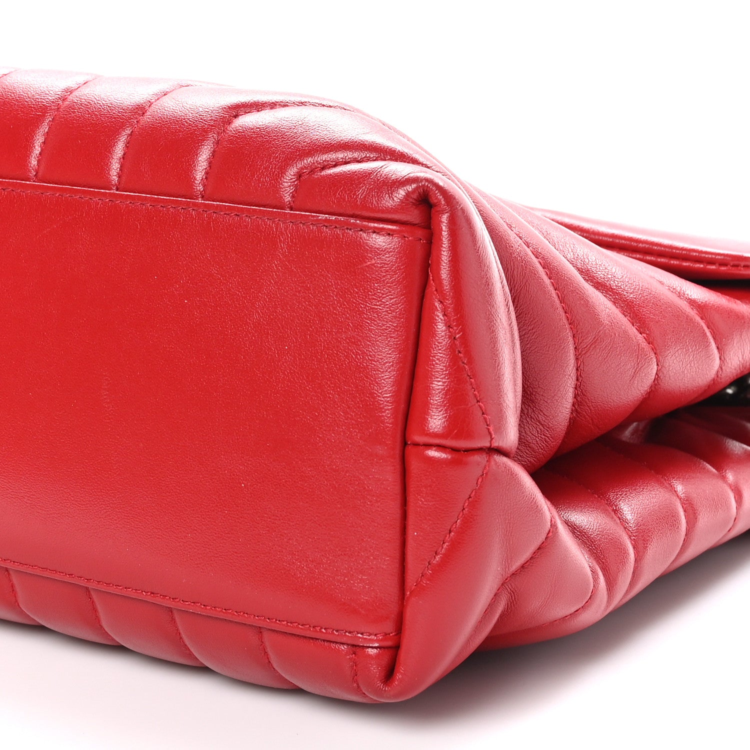 Saint Laurent Calfskin Y Quilted Monogram Medium Loulou Chain Satchel Lipstick Red 10 of 10