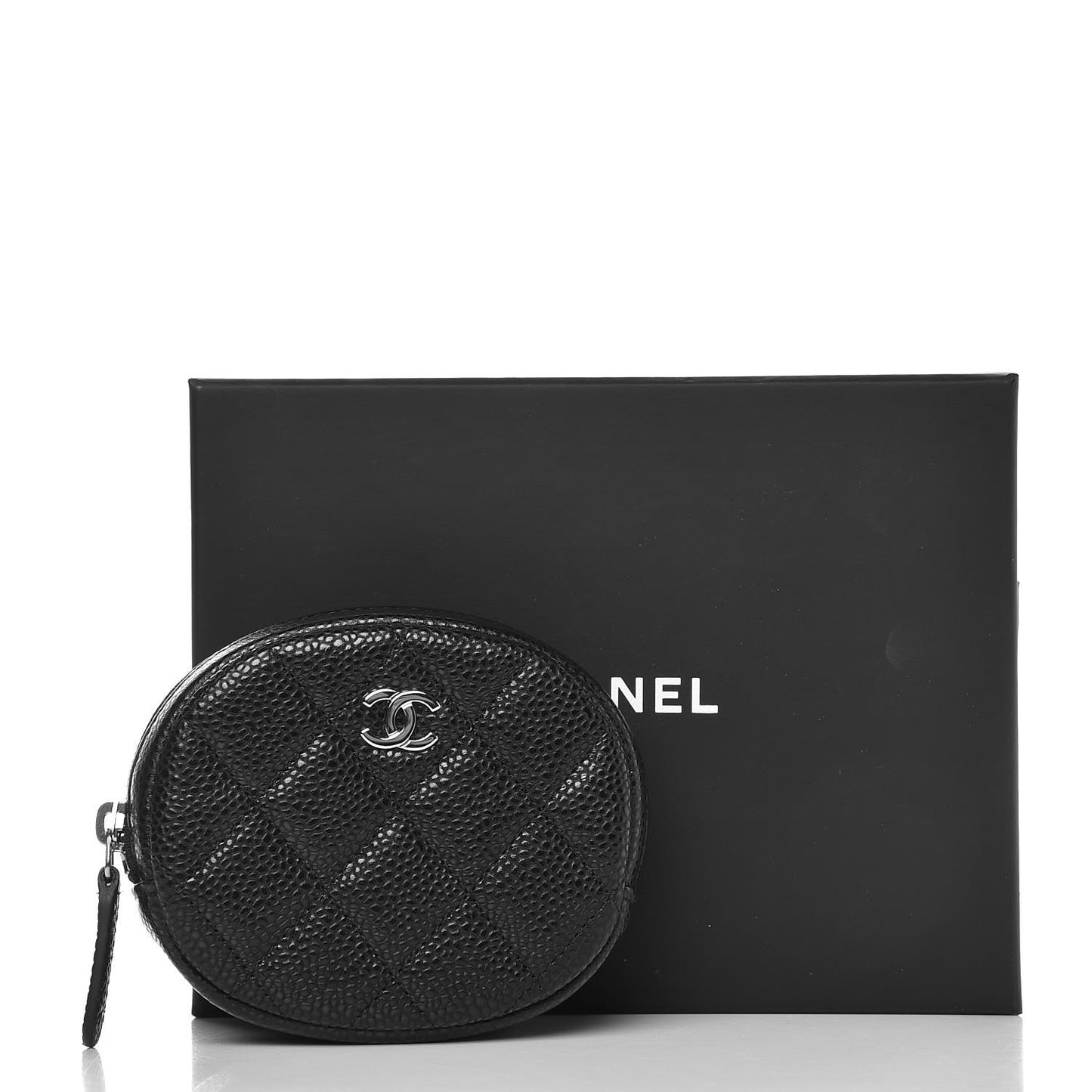Caviar Quilted Zip Around Classic Coin Purse Black