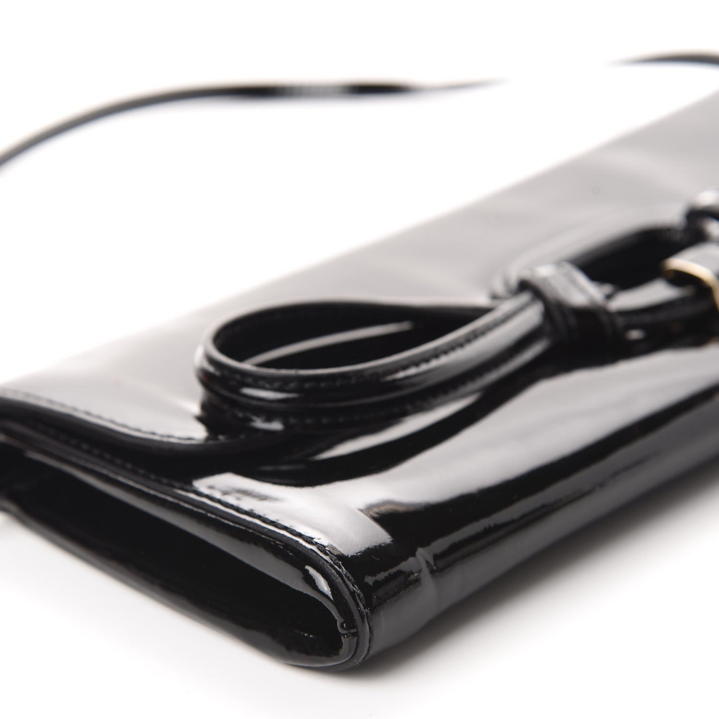 Patent Bow Convertible Clutch Black