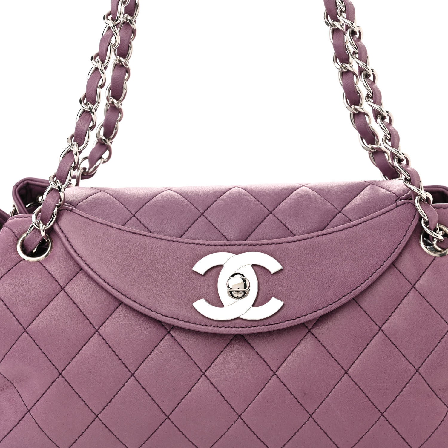 Chanel Lambskin Quilted CC Flap Light Purple 8 of 14