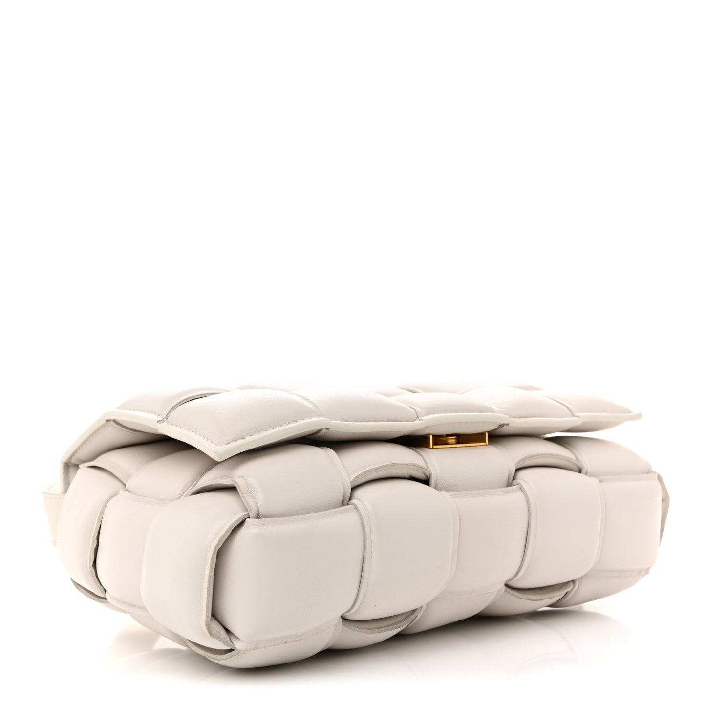 Nappa Maxi Intreccio Padded Cassette Crossbody Bag Chalk
