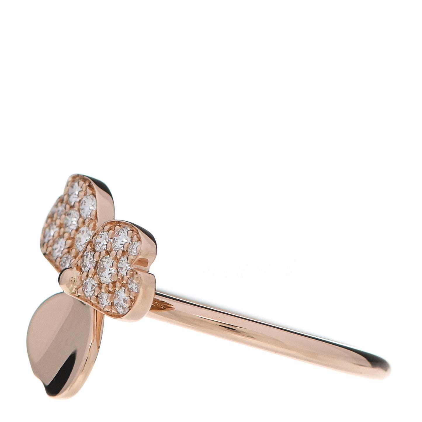 18K Rose Gold Diamond Paper Flowers Ring 52 6