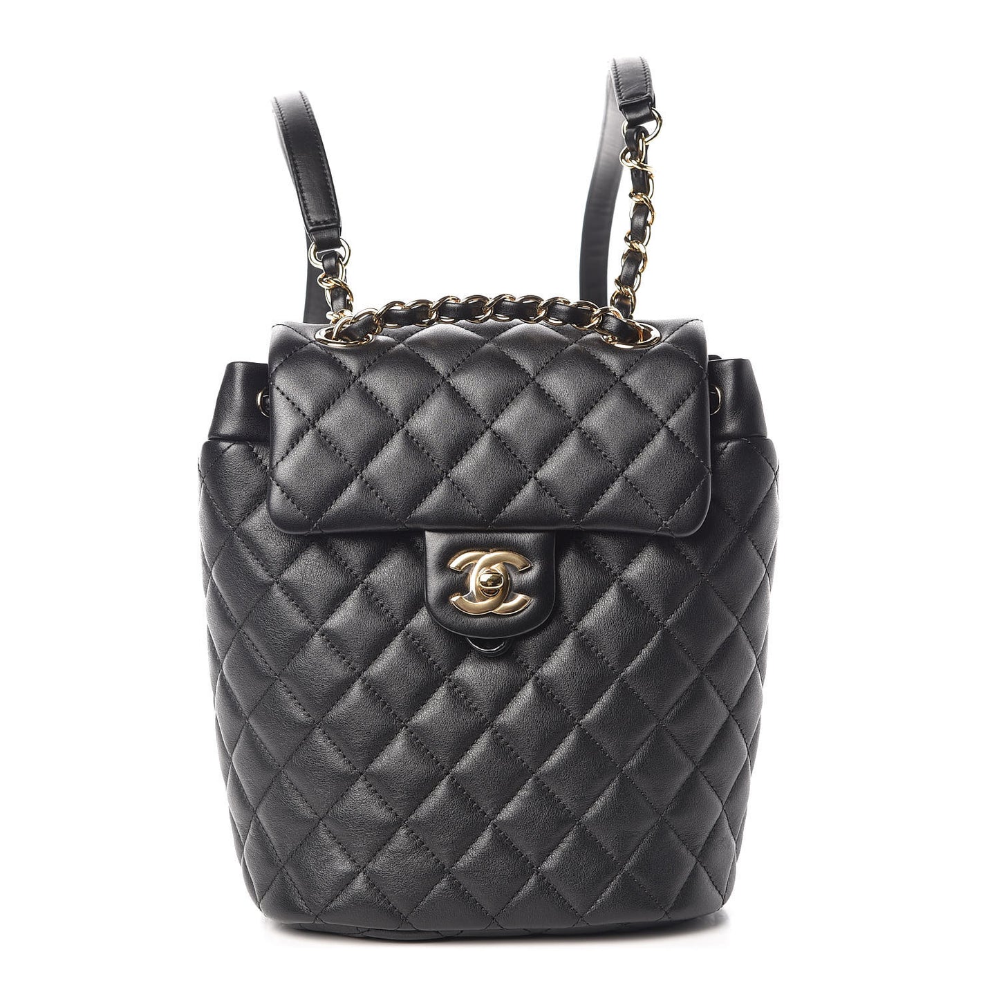 Calfskin Quilted Mini Urban Spirit Backpack Black