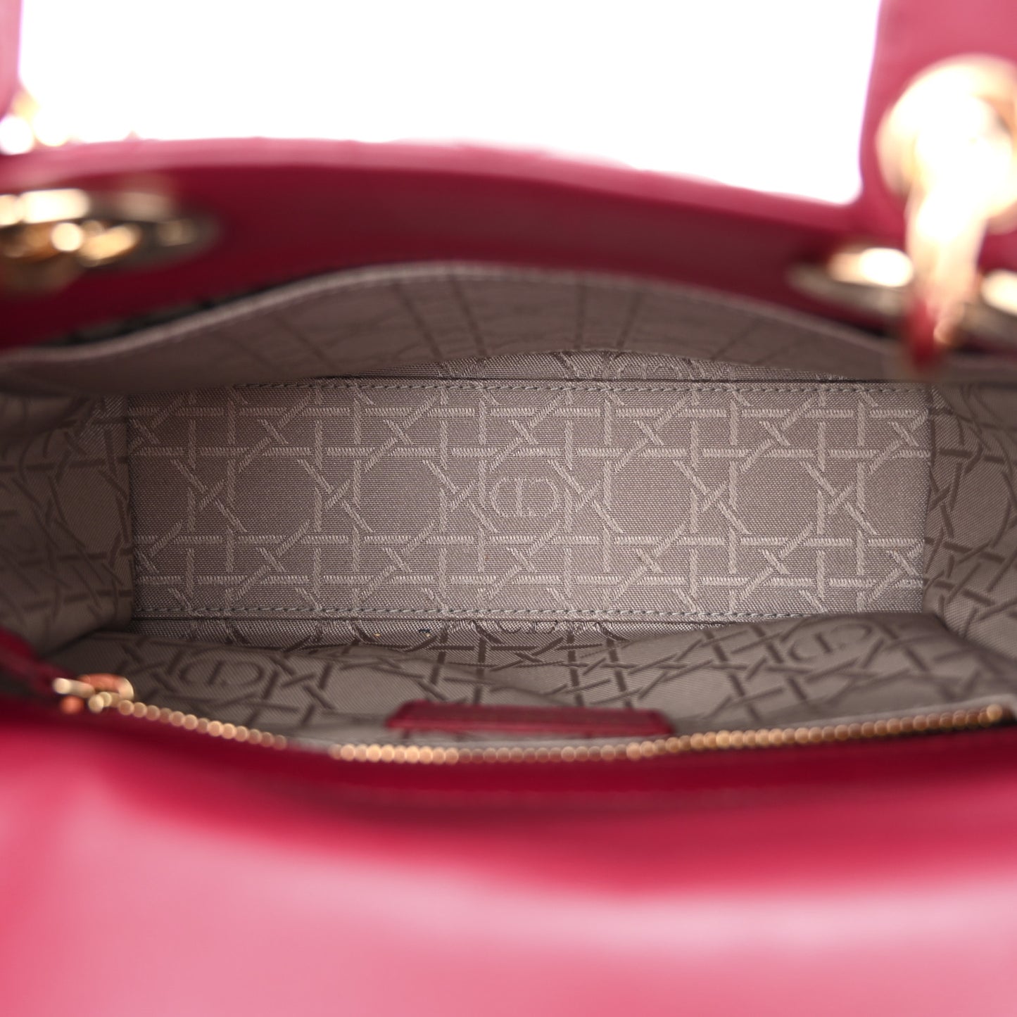 Lambskin Cannage Small Lucky Badges My Lady Dior Scarlet Red
