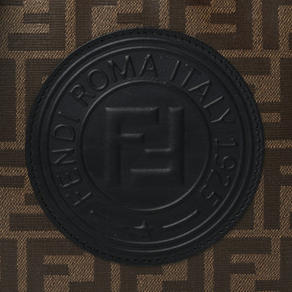 Fendi Glazed Fabric Vitello Century F is Fendi FF 1974 Stamp Patch Camera Case Mogano Panna Black 8 of 10