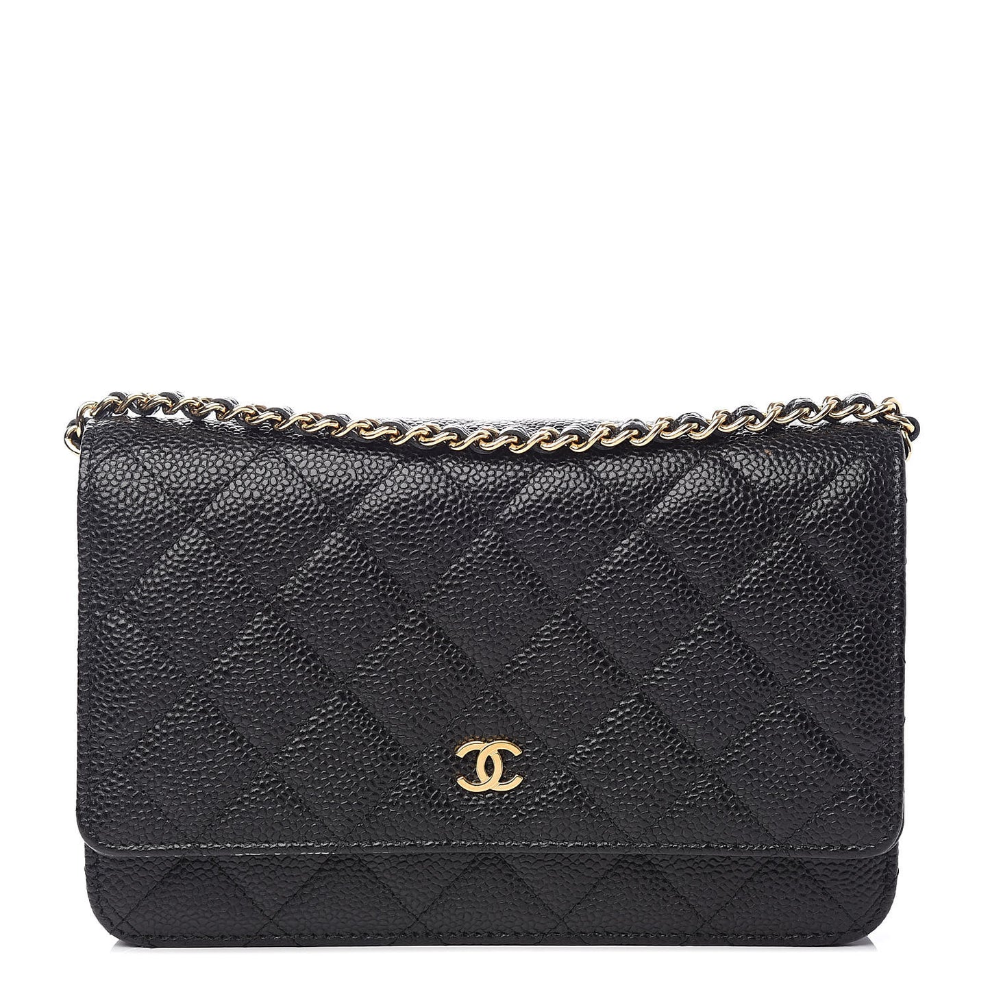 Caviar Quilted Wallet On Chain WOC Black