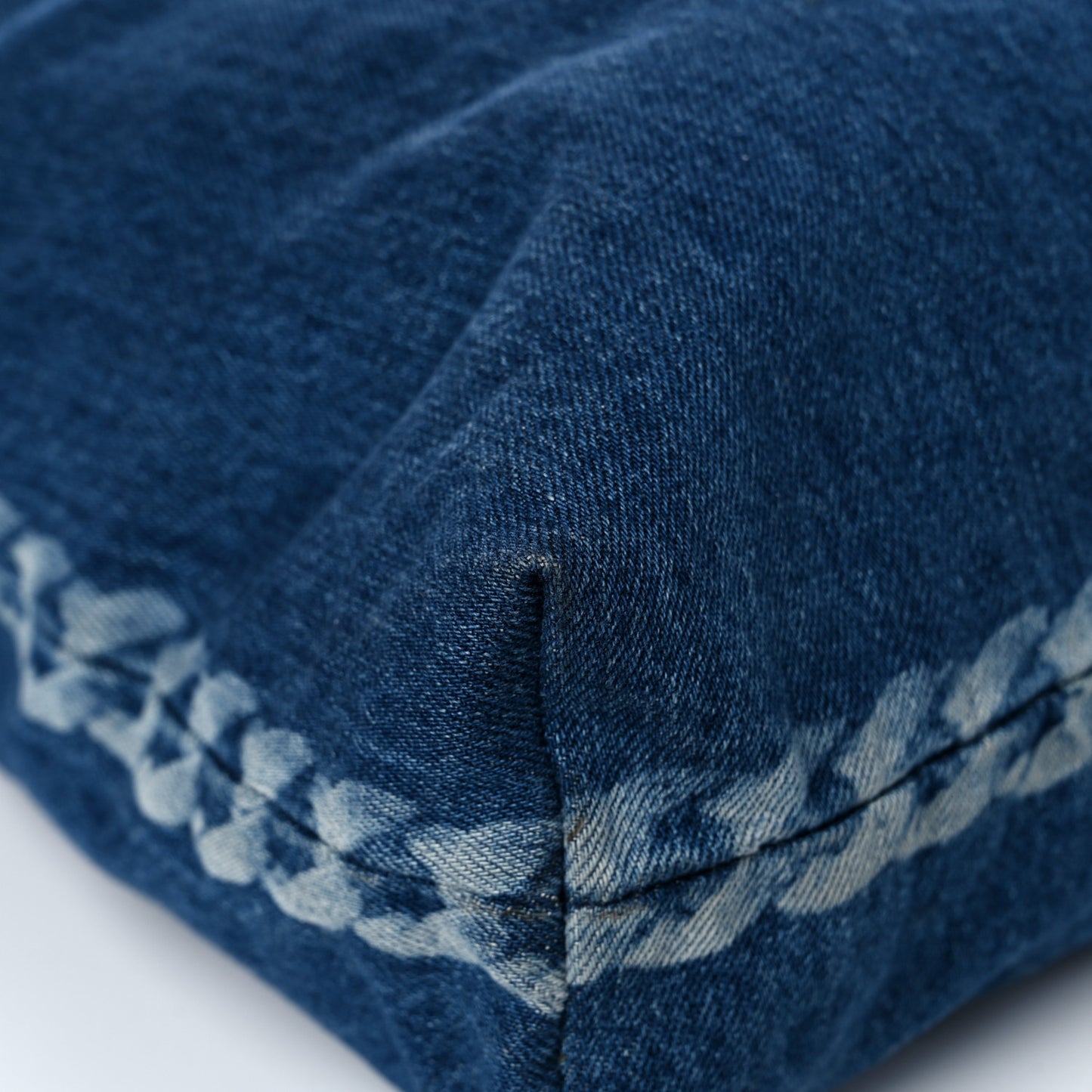 Denim Printed Shopping Bag Blue