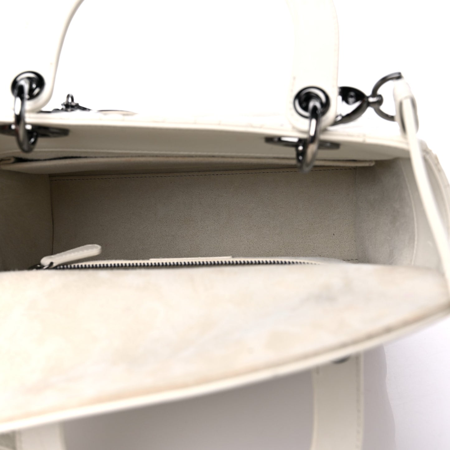 Lambskin Cannage Medium Lady Dior White