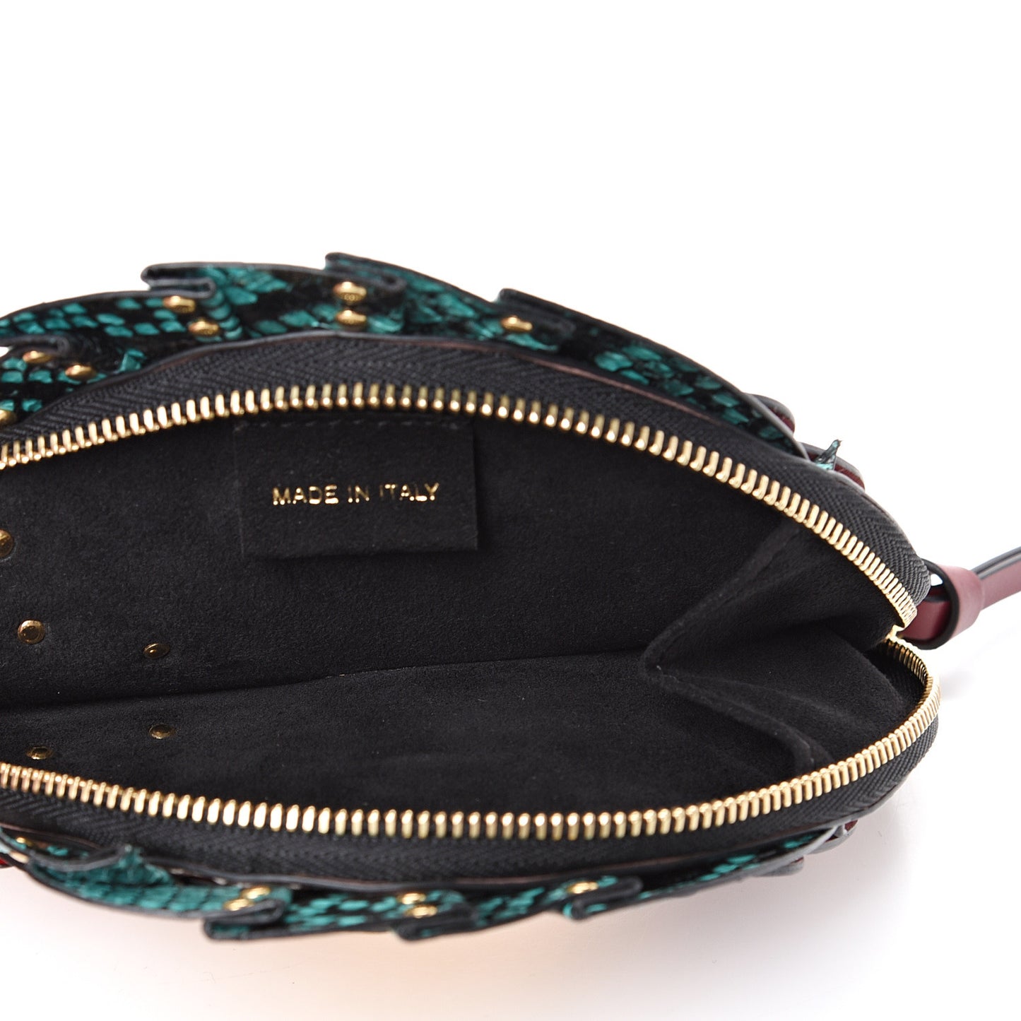 Calfskin Snakeskin Embossed Fish Bag Charm Multicolor
