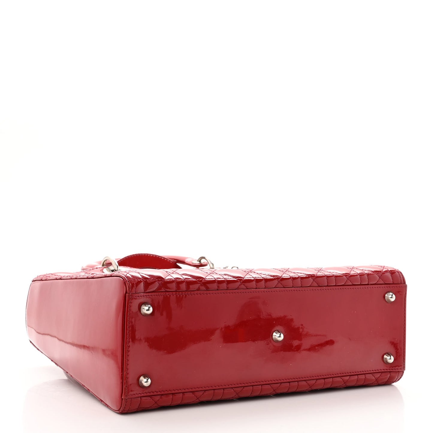 Patent Cannage Large Lady Dior Red