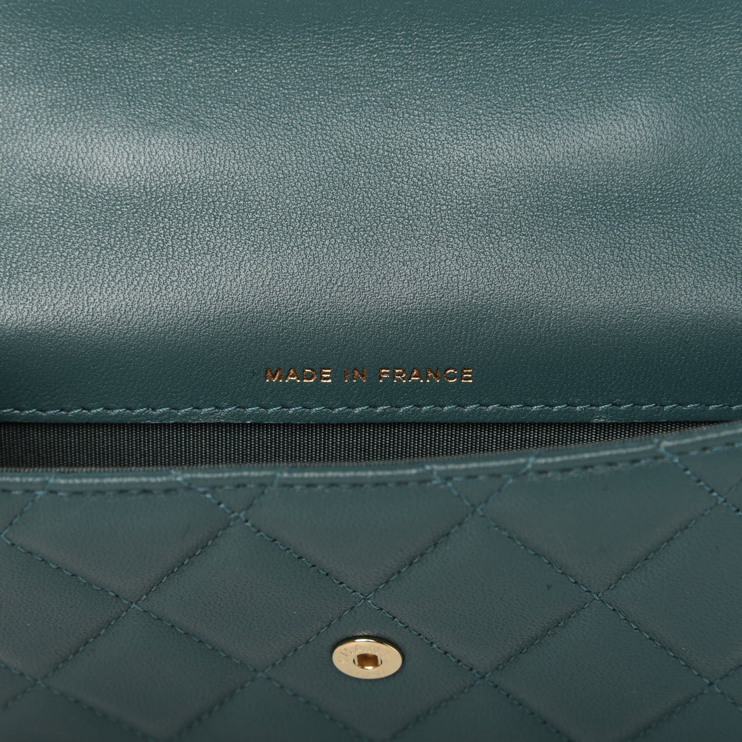 Lambskin Quilted Top Handle Flap Coin Purse With Chain Green