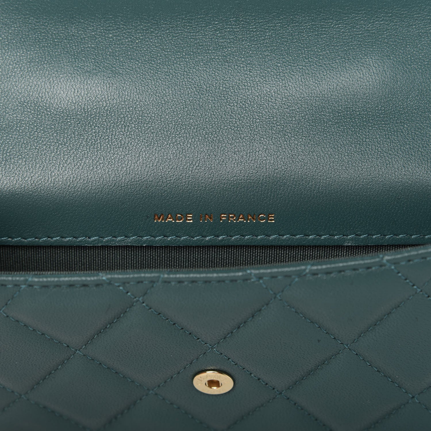 Chanel Lambskin Quilted Top Handle Flap Coin Purse With Chain Green 9 of 12