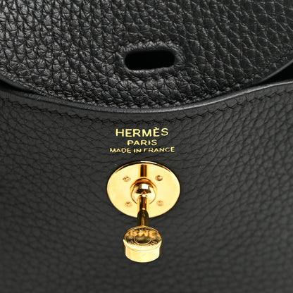 Hermes Taurillon Clemence Mini Lindy 20 Black 6 of 10