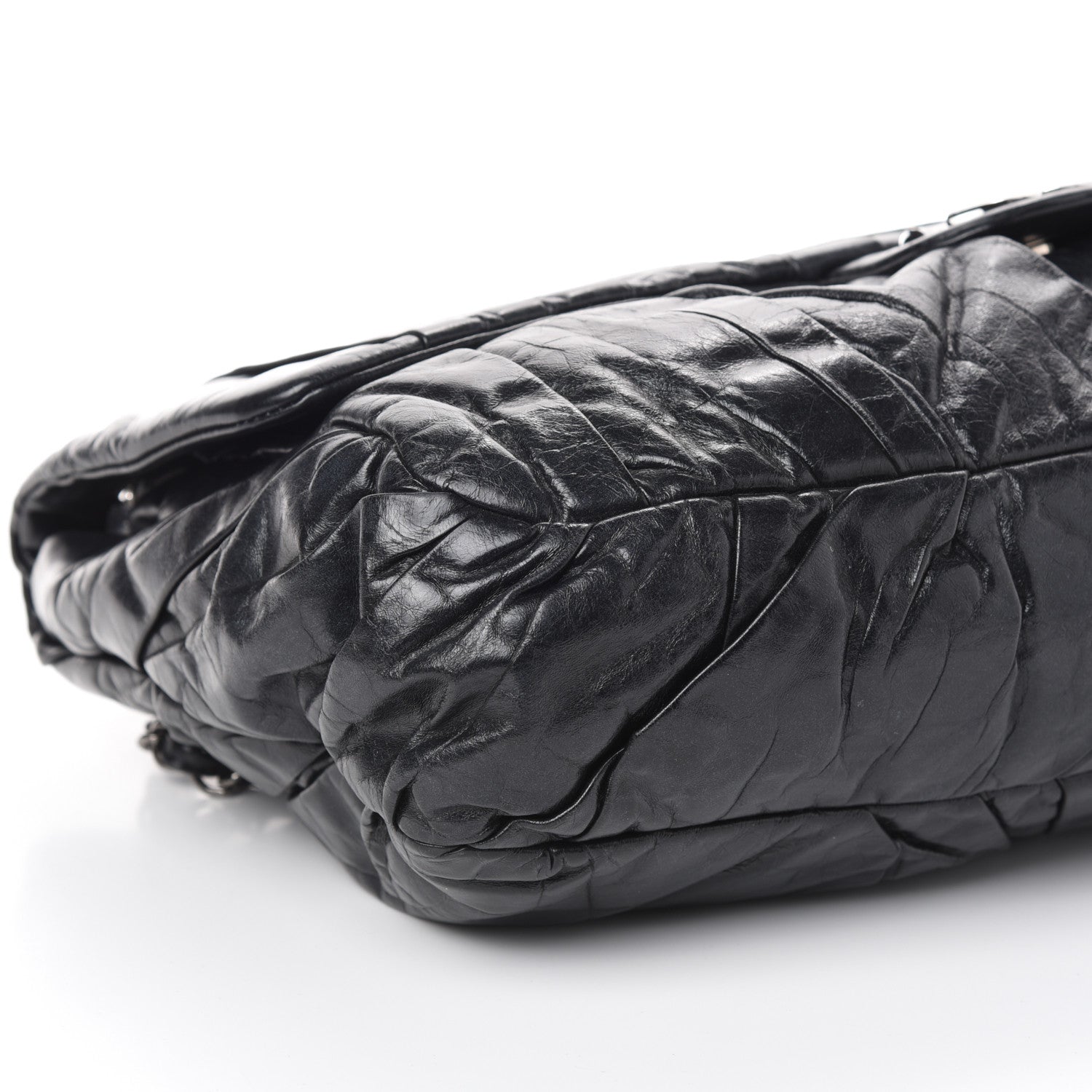 Chanel Glazed Calfskin Twisted Maxi Flap Black 10 of 11