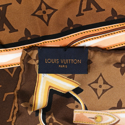 Louis Vuitton Silk Monogram Confidential Square Scarf Brown 4 of 4