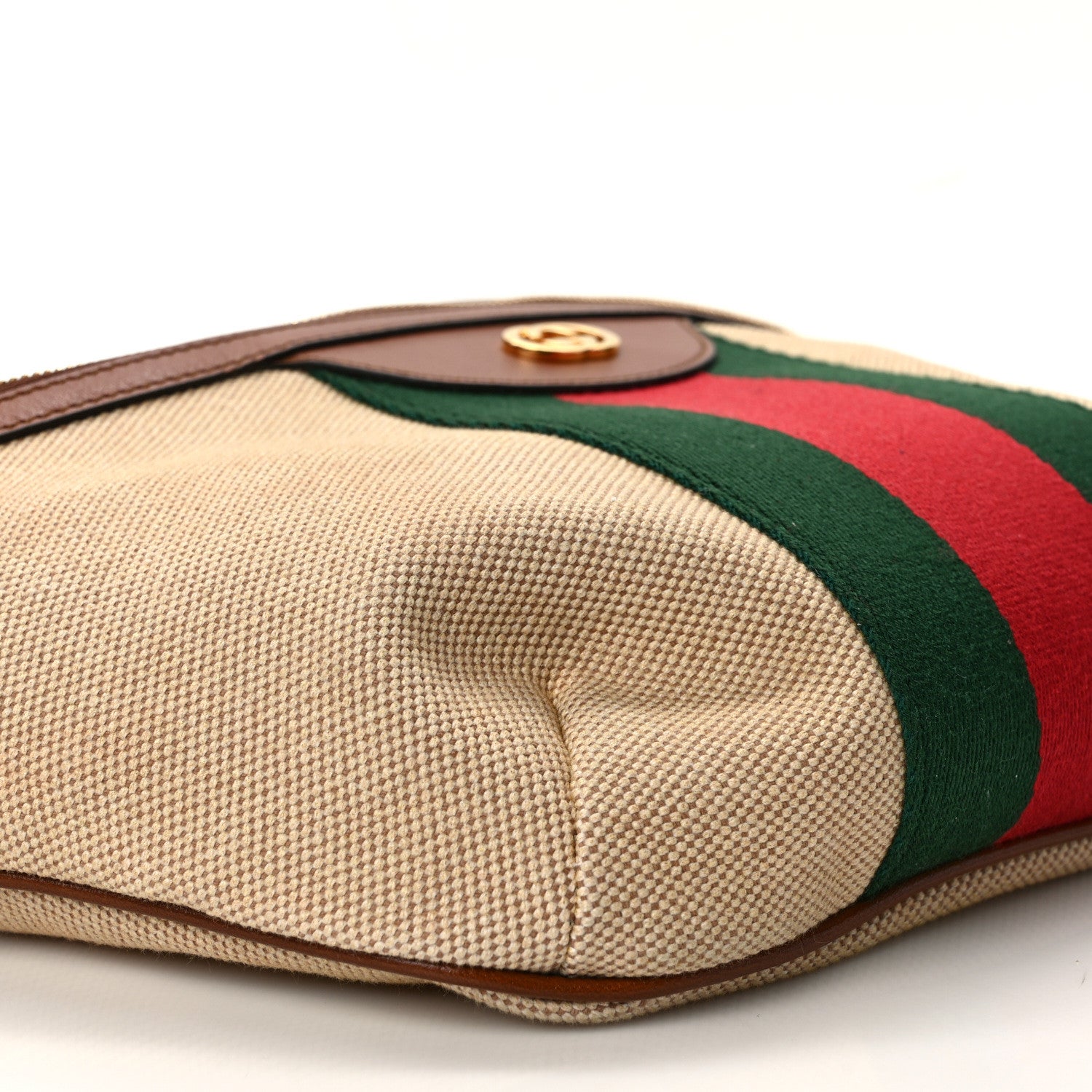 Gucci Vintage Canvas Web Belt Bag Sand Cuir 9 of 11