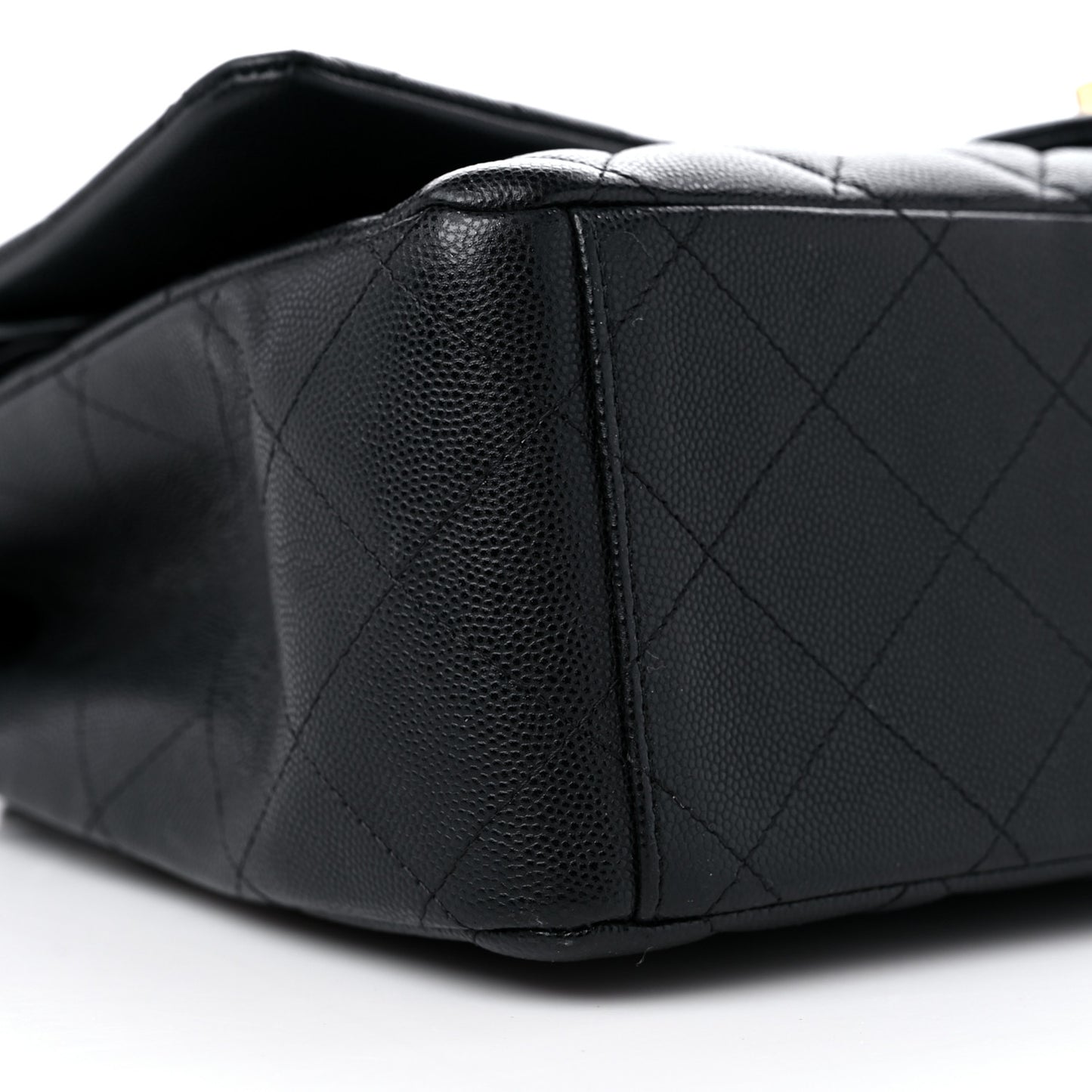 Caviar Quilted Maxi Double Flap Black