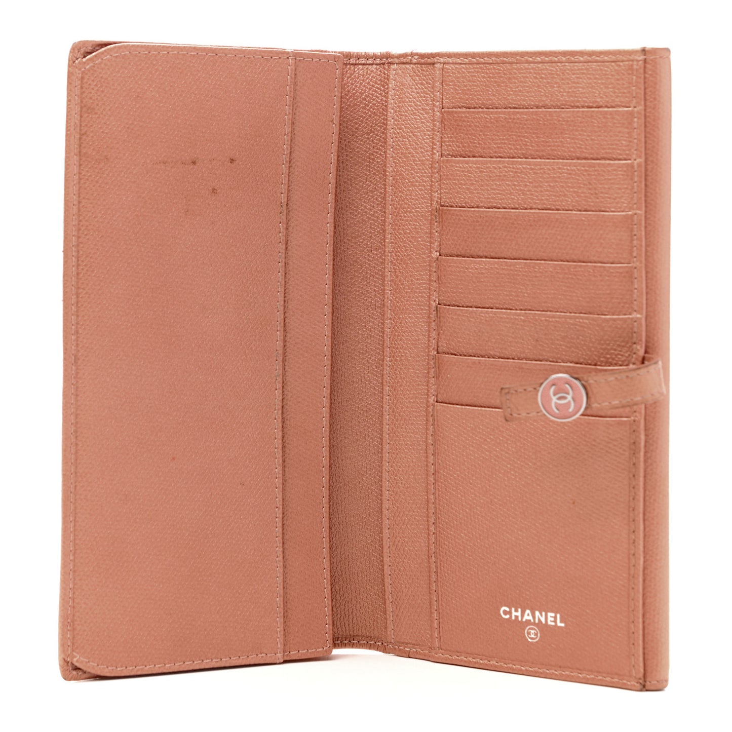 Grained Calfskin CC Button Wallet