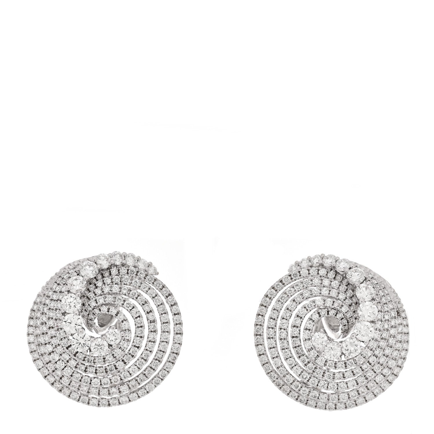 Parker & West by FASHIONPHILE 18K White Gold Diamond 4.36ctw Swirl Earrings 1 of 4
