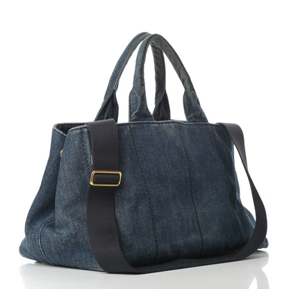 Prada Denim Logo Tote Avio 3 of 14