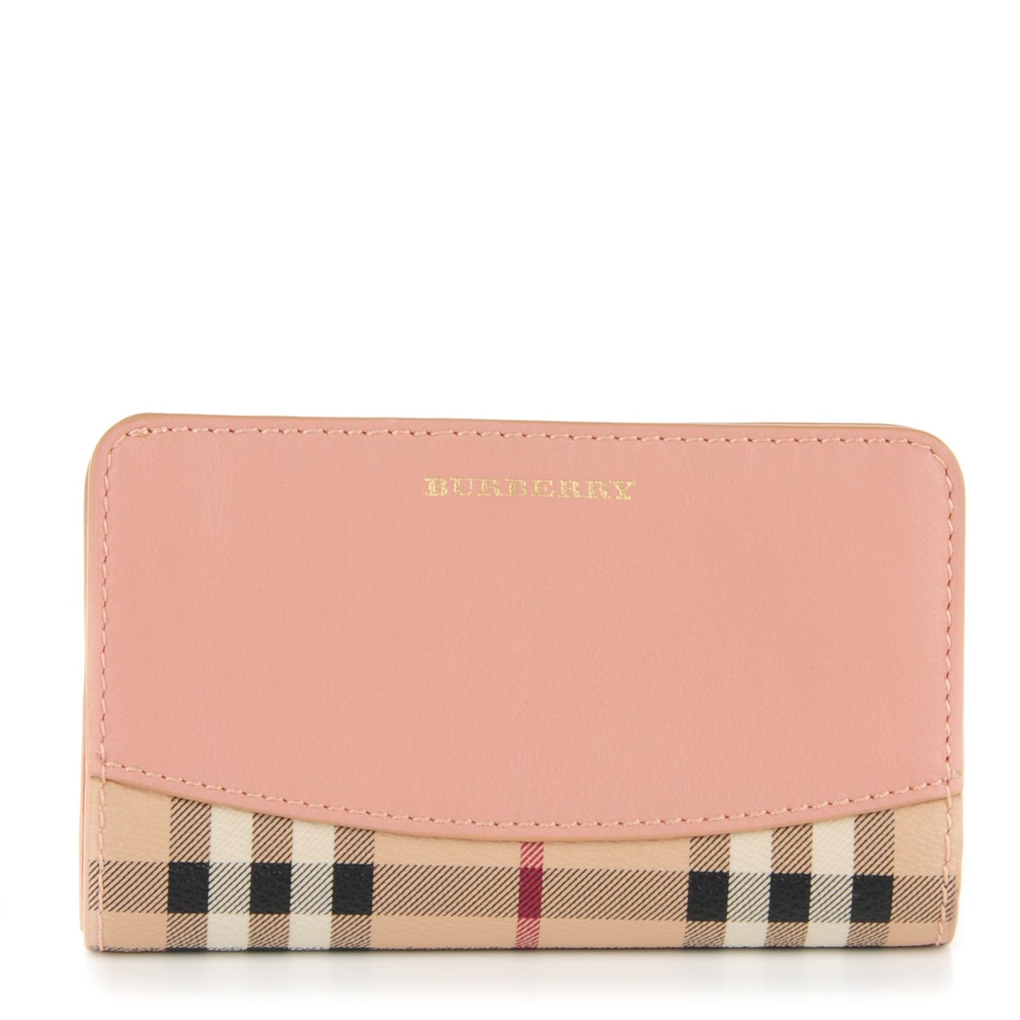Calfskin Haymarket Check Continental Wallet Pink