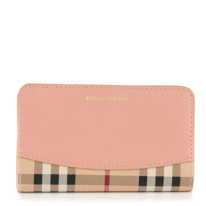 Burberry Calfskin Haymarket Check Continental Wallet Pink 1 of 8