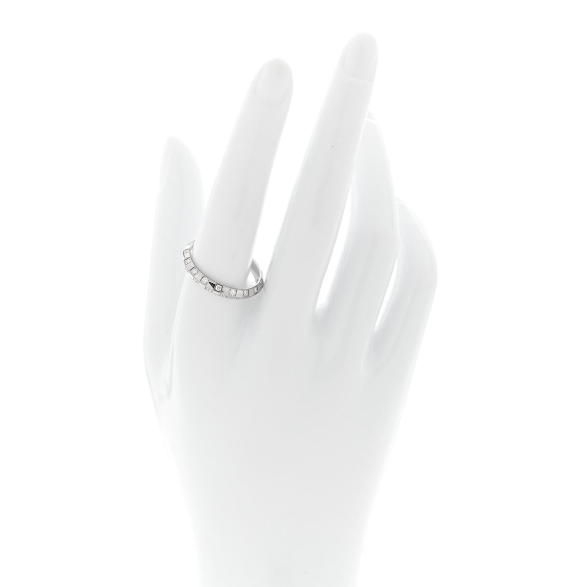 18K White Gold Diamond Le Damier Ring 60 9