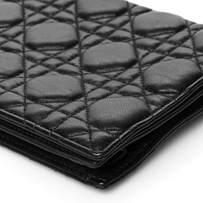Christian Dior Lambskin Cannage Lady Dior Convertible Clutch Black 11 of 14