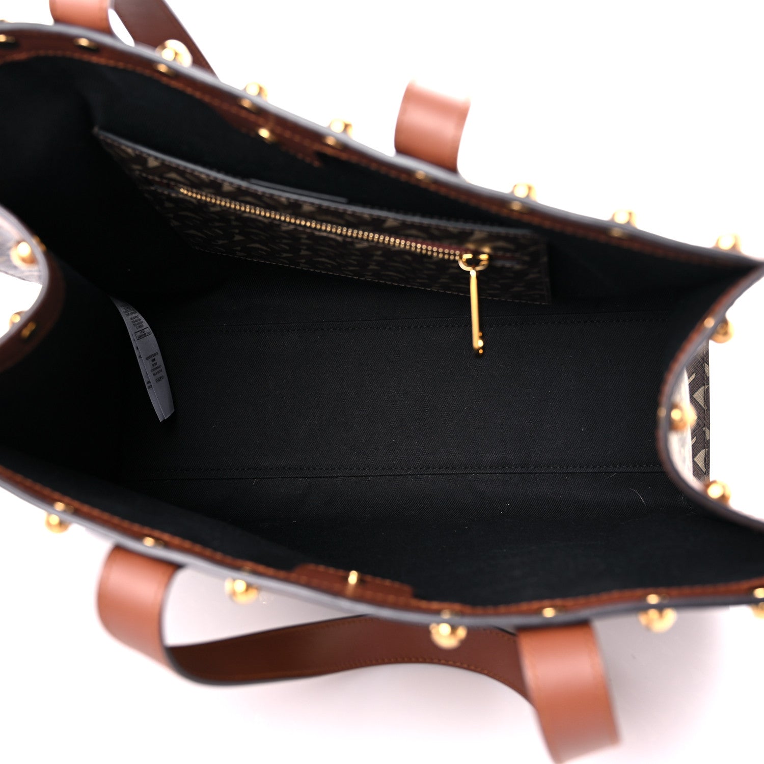Burberry E-Canvas Monogram Studded Book Tote Bridle Brown 5 of 12