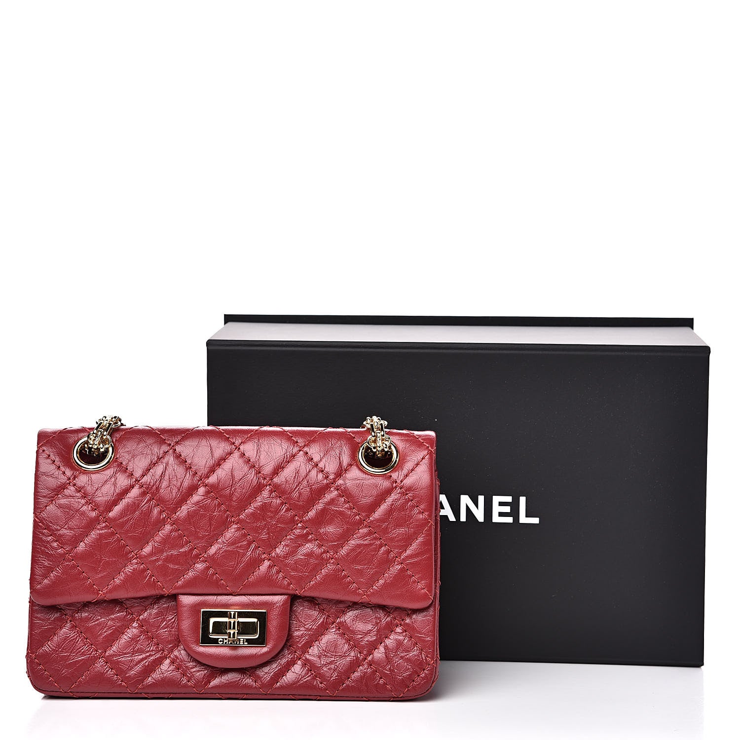 Chanel Aged Calfskin Quilted 2.55 Reissue Mini Flap Red 10 of 10