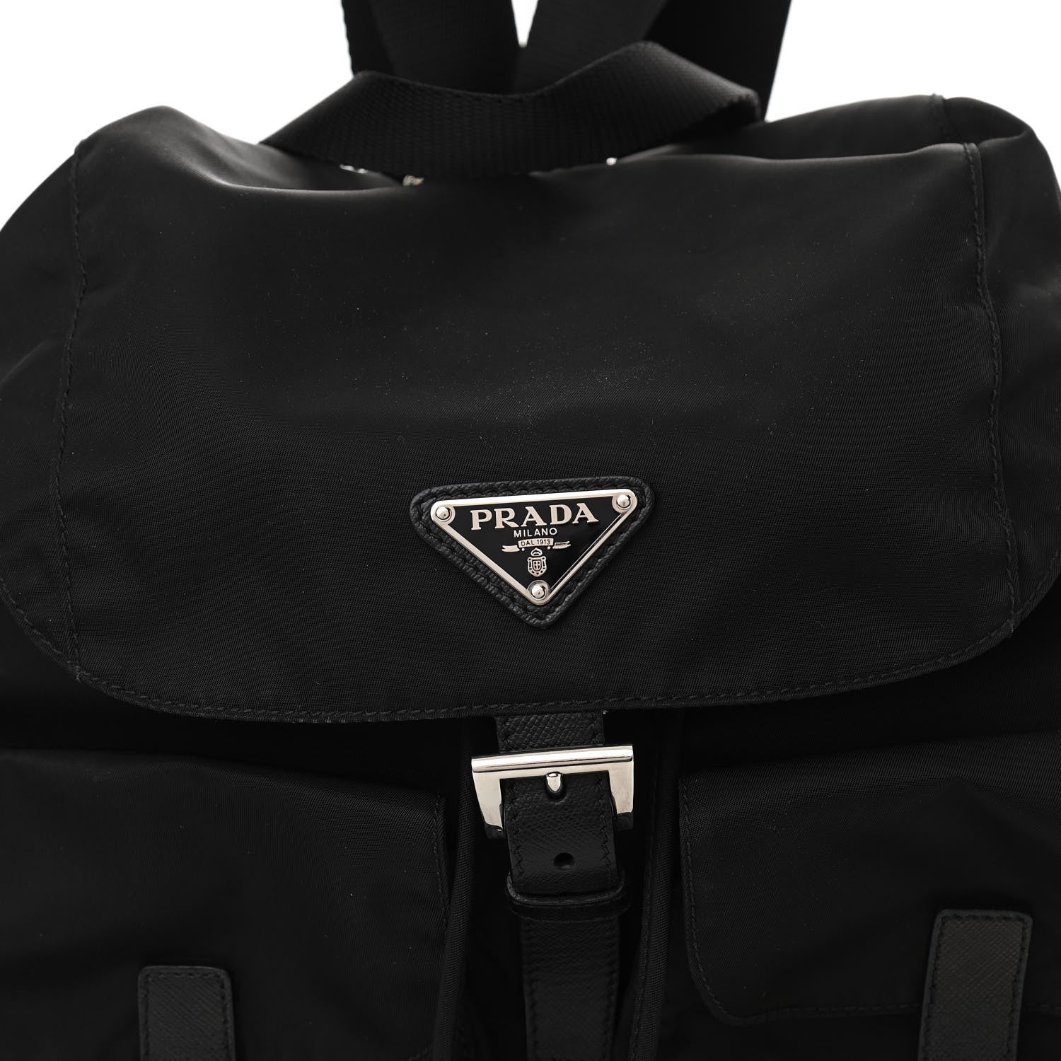 Prada Tessuto Nylon Saffiano Medium Backpack Black 7 of 9