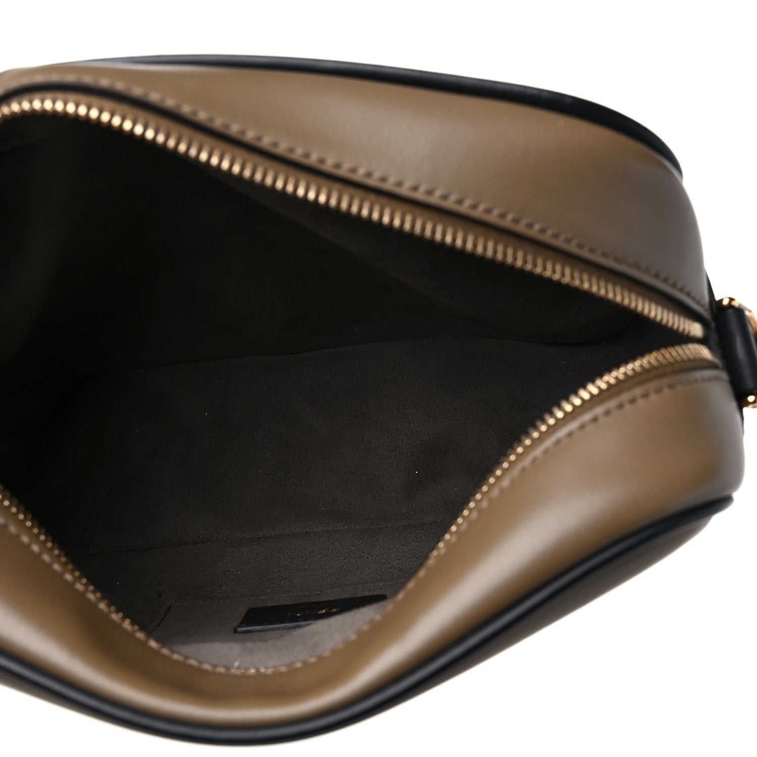 Fendi Vitello Century Velvet F is Fendi FF Multicolor Bi-Color Camera Case Fango Black Multicolor 5 of 12