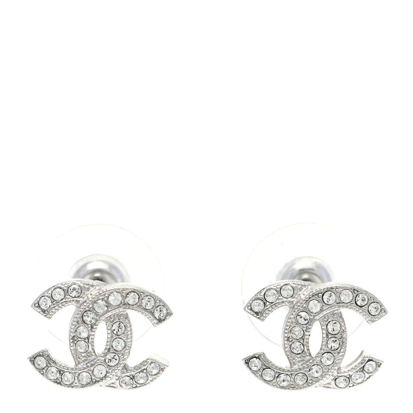 Crystal Mini CC Earrings Silver