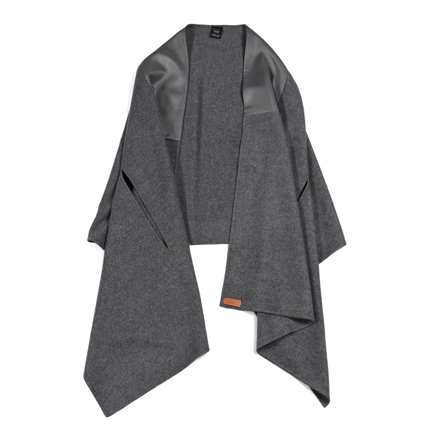 Hermes Cashmere Twill Double Face Applique Stole Scarf Gris 1 of 4