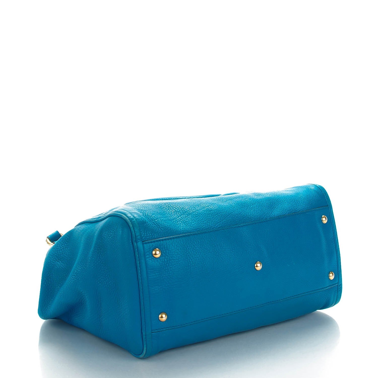 Gucci Pebbled Calfskin Medium Soho Shoulder Bag Riviera Blue 4 of 9
