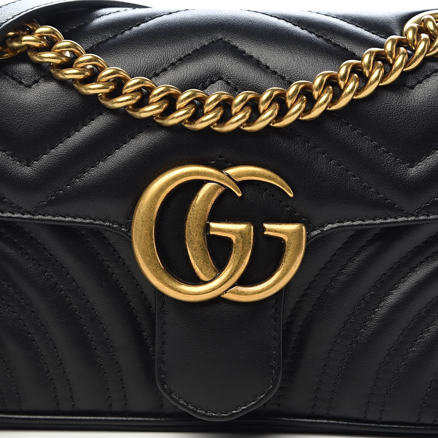 Gucci Calfskin Matelasse Mini GG Marmont Shoulder Bag Black 10 of 10
