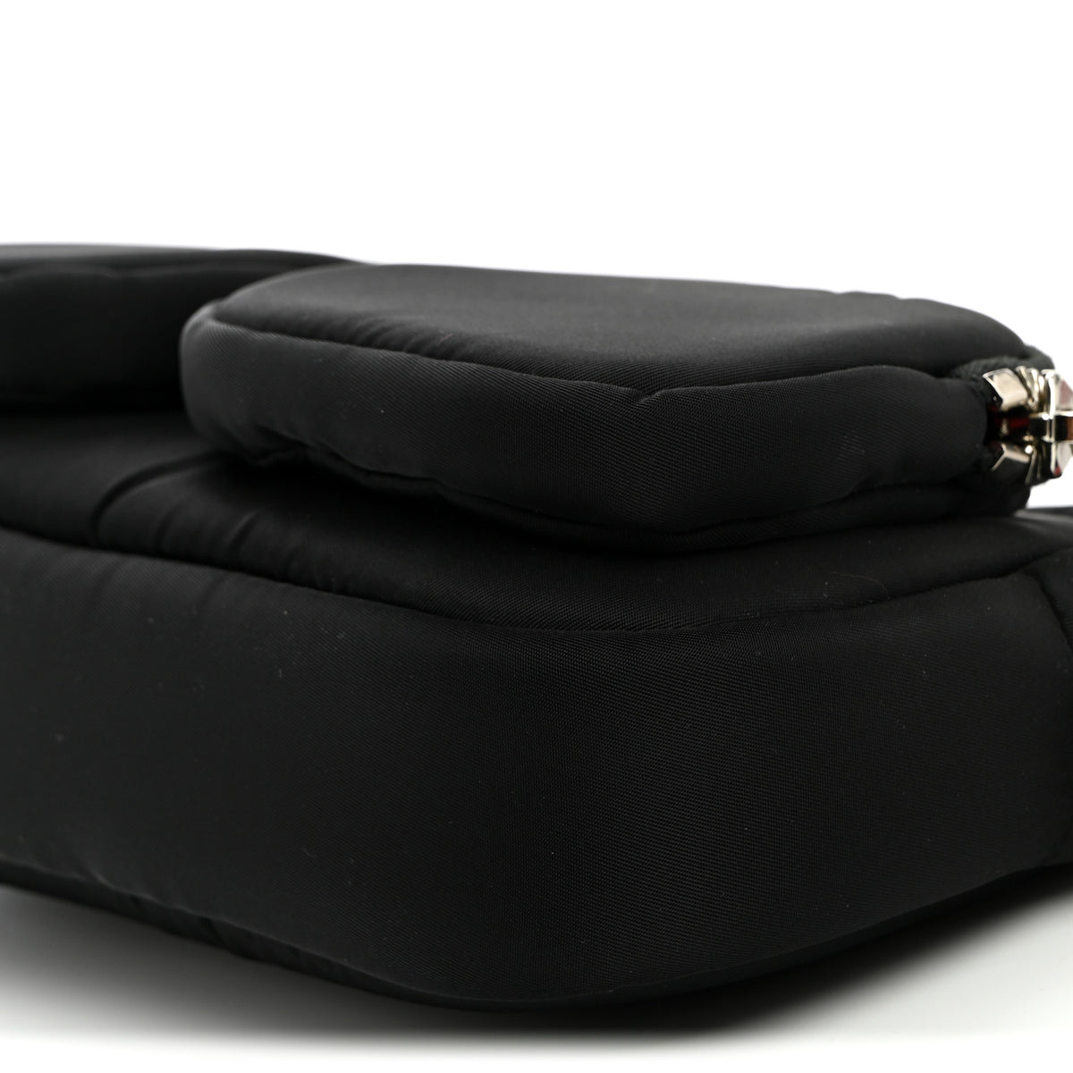 Tessuto Nylon Double Pocket Wristlet Pouch Black Fuoco