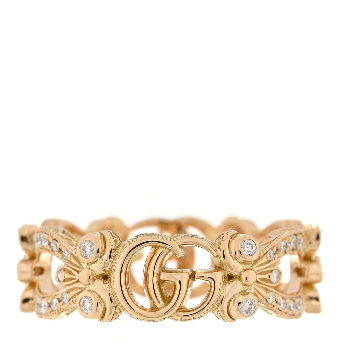 18K Yellow Gold Diamond Flora Ring 50 5.5