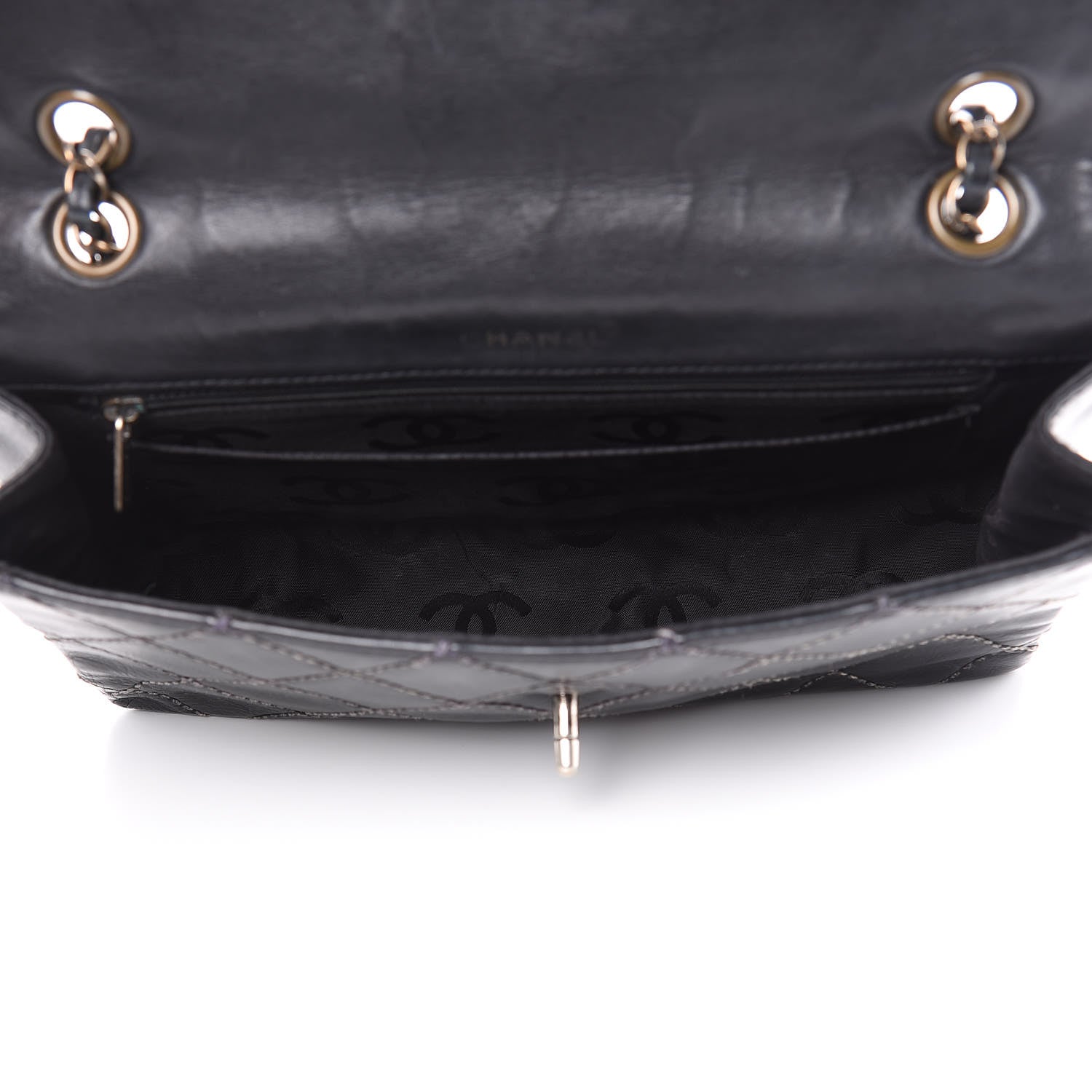 Chanel Calfskin Quilted Wild Stitch Flap Black 5 of 16
