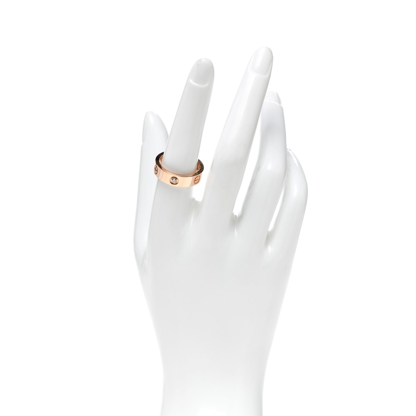 18K Pink Gold 3 Diamond 5.5mm LOVE Ring 57 8