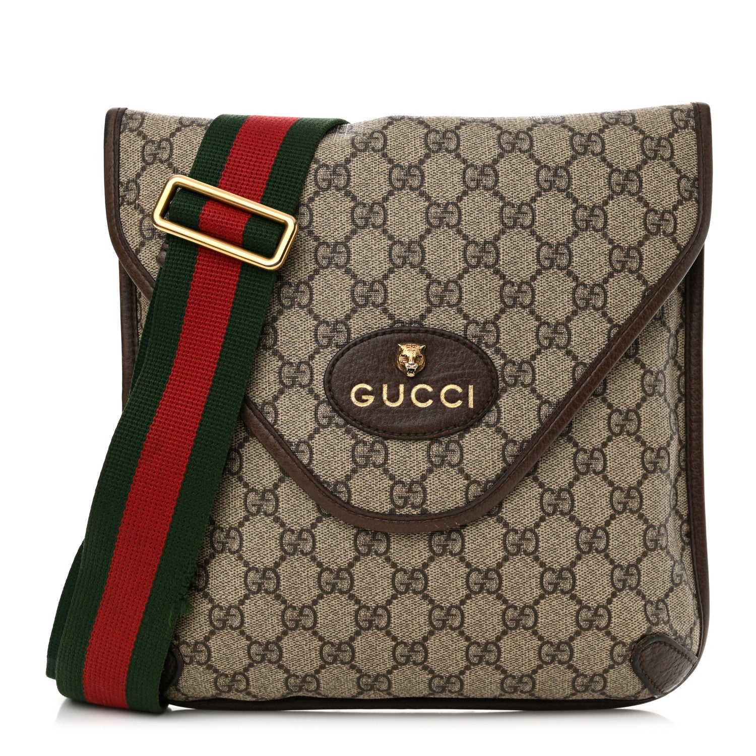 Gucci GG Supreme Monogram Web Medium Neo Vintage Flap Messenger Bag Beige New Acero 1 of 21