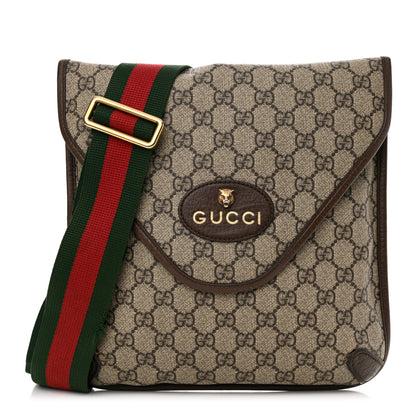 Gucci GG Supreme Monogram Web Medium Neo Vintage Flap Messenger Bag Beige New Acero 1 of 21
