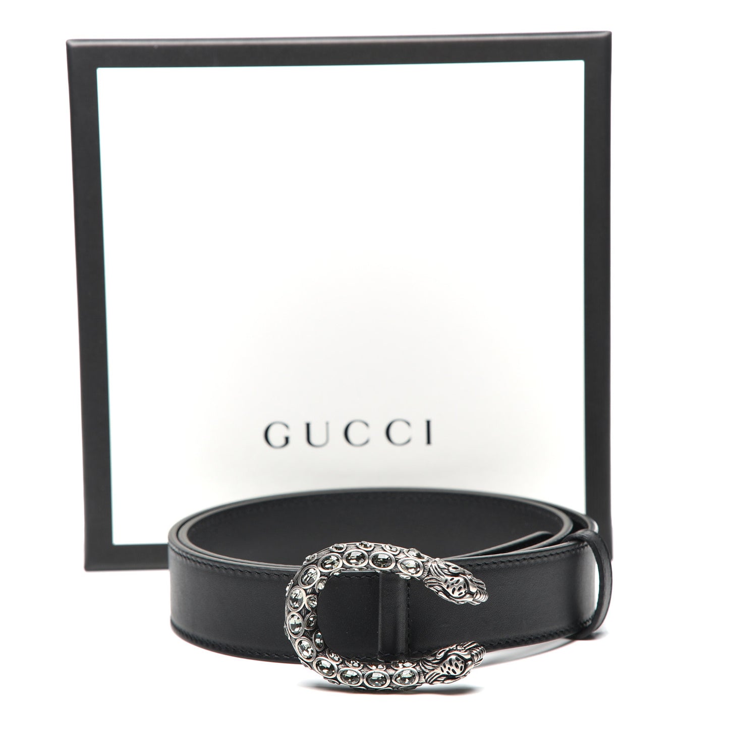Moon Calfskin Crystal Dionysus 30mm Belt 80 32 Black Black Diamond